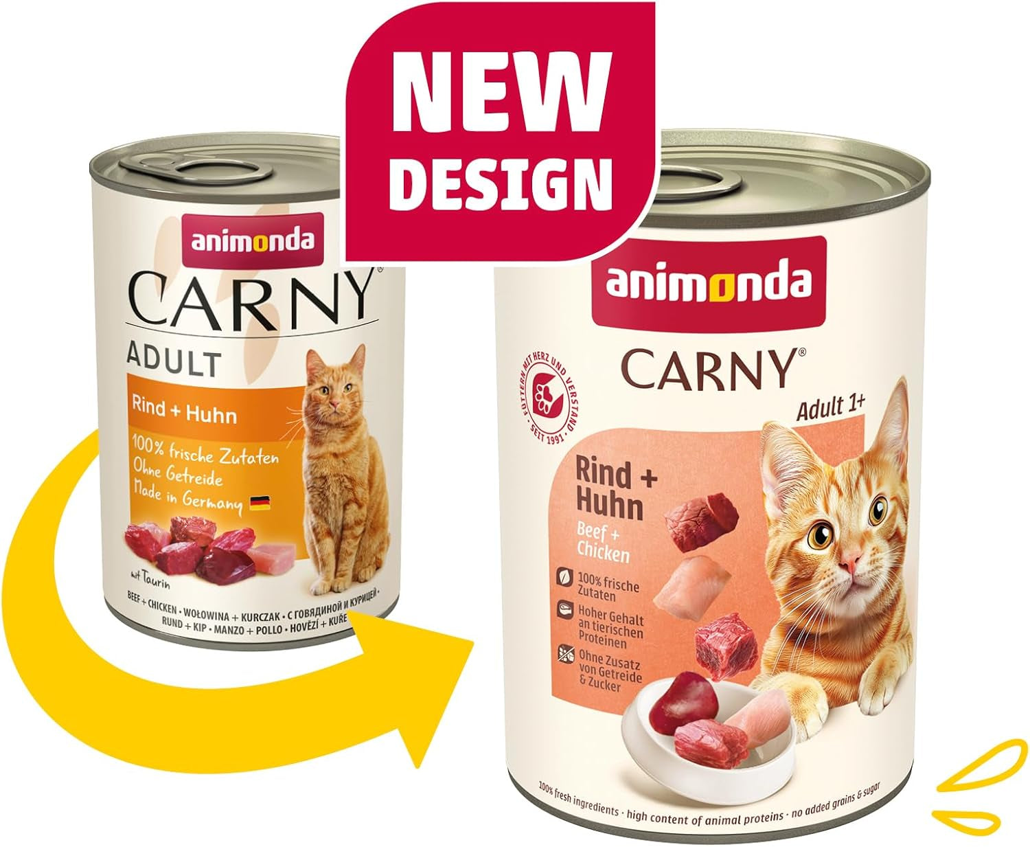 animonda Carny Adult Savory Variety (12 x 400 g), mokra karma dla dorosłych kotów, mokra karma zawierająca 100% świeżych składników mięsnych, bez zbóż i bez cukru