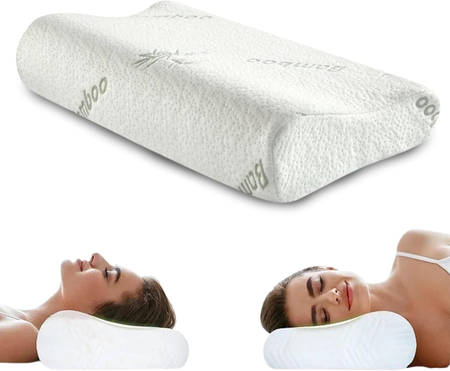 Ortopedyczna poduszka podtrzymująca szyję z pianki Memory - poduszka ergonomiczna Poduszka przeciw chrapaniu dla osób śpiących na boku, brzuchu i plecach Pilow 60 cm x 40 cm x 12 cm Poduszki ortopedyczne szyjki macicy Naty Shop Domyślny tytuł