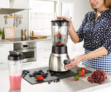 Mikser stojący Russell Hobbs 2 w 1 [mikser do glazury o pojemności 1,5 l i mini-automat do smoothie o pojemności 0,6 l -Trinkflasche na wynos Inkl. Deckel] Spülmaschinenfest, Impuls-/Ice-Crush Funktion, Becher BPA Frei, Edelstahl 23821-56 Kitchen Naty Shop