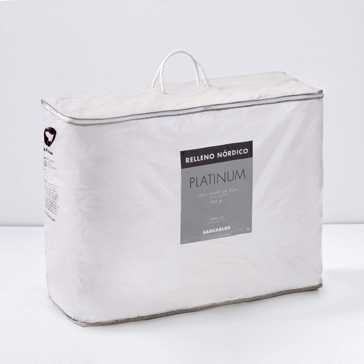 Platyna, puch gęsi, 300 G/M², 240 X 220 Cm, biały (biały) Kołdry i kołdry Naty Shop