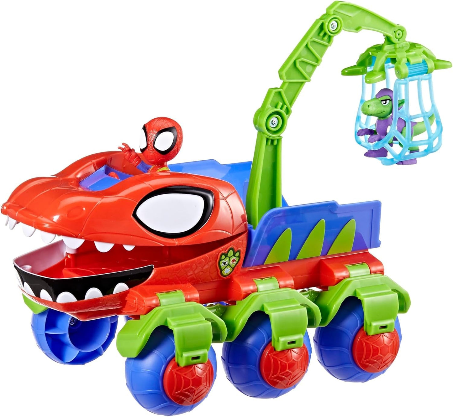 Marvel Spider-Man i jego super przyjaciele Dino Crawler Zestaw superbohaterów z figurkami Spider-Mana i Dino oraz zabawką transportową dla dzieci w wieku od 3 lat Figurki Naty Shop