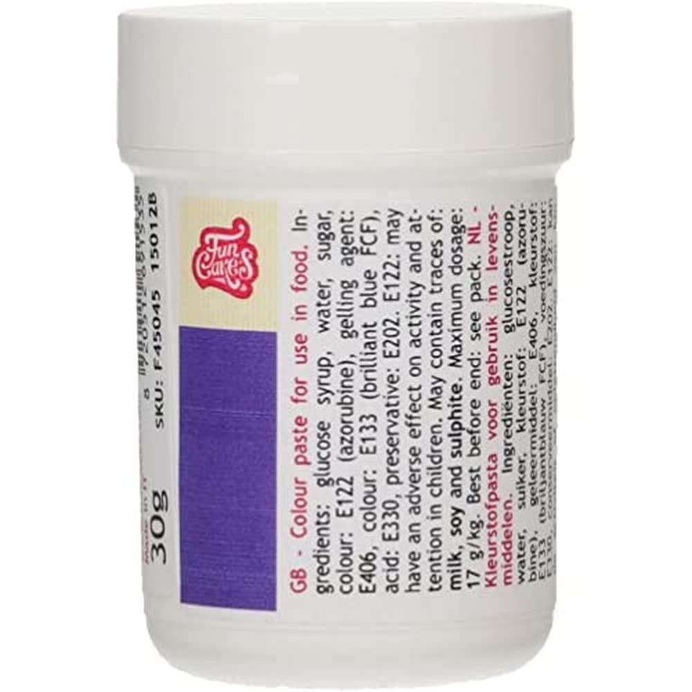 Skoncentrowany barwnik spożywczy Funcakes Paste Color Royal Blue; do ciasta, kremu, fondantu, marcepanu, ciasta, pasty modelarskiej i pasty kwiatowej. Halal i koszerne. 30 gr