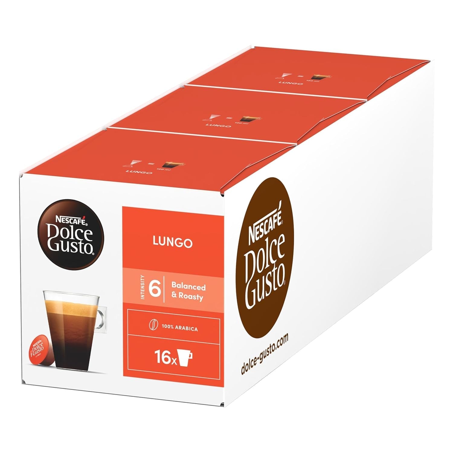 NESCAFÉ DOLCE GUSTO Lungo Kaffeekapseln 3-pak (3 x 16 Kapseln)