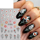 JMEOWIO Nagelsticker Halloween 9 Blatt Nail Art Naklejka Selbstklebend Nagelaufkleber Süße Geisterblume Dekoration Nageldesign Zubehör
