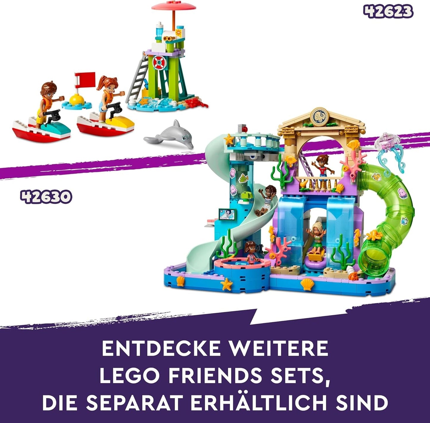 LEGO Friends Stojak z smoothie na plaży Zestaw do odgrywania ról Pomysł na prezent dla dziewcząt i chłopców w wieku 6 lat z figurkami Żółw i akcesoria Zabawka wspomagająca rozwój społeczny 42625 Zestawy do budowania Besuche den LEGO-Store