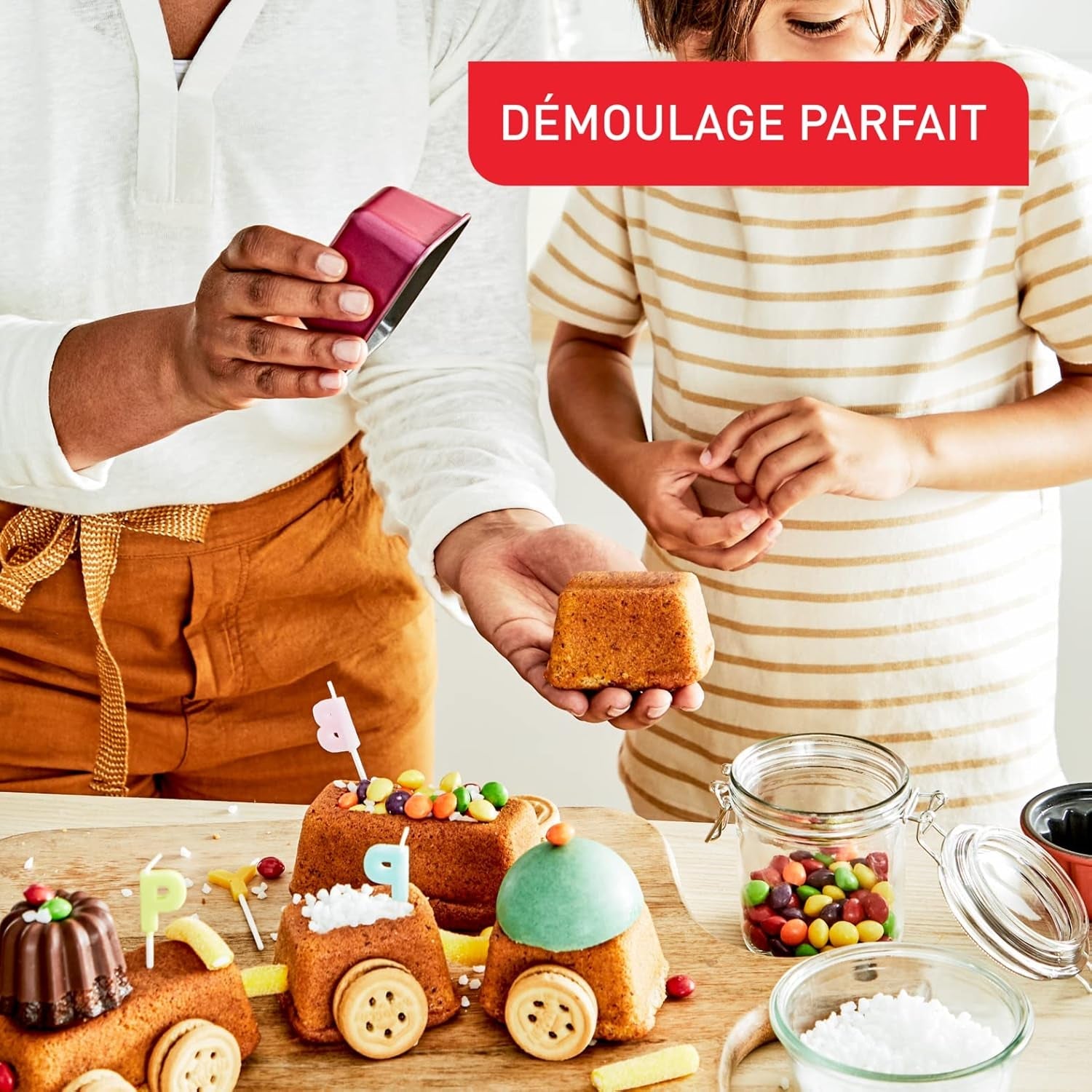 Tefal Creabake J3089304 3 Stück Brioche-Backform Antihaft-Beschichtung, Leicht Entnehmbar, Stapelbar, Einfache Austellung, Backform Formy i blachy do pieczenia Naty Shop