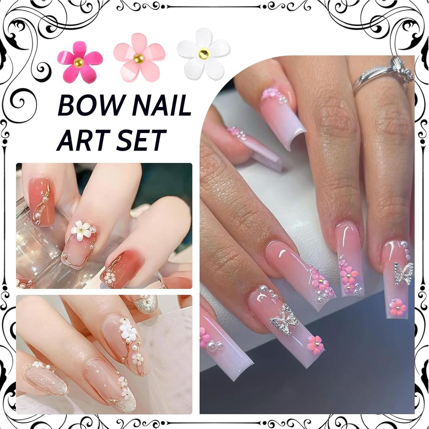 1 Karton Nail Art Charms, 3D Flowers Nagelkunst Charms, Acryl Blumen Nagel Strass Mit Ozdoben, Nagel Edelsteine, Nagel Zubehör Für Mädchen, Nagelkunst Dekoration, DIY Handwerk Nail Design