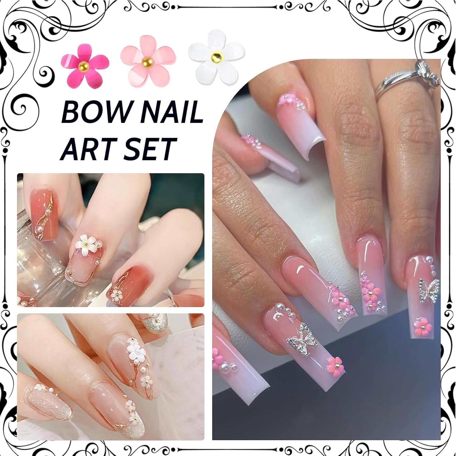 1 Karton Nail Art Charms, 3D Flowers Nagelkunst Charms, Acryl Blumen Nagel Strass Mit Ozdoben, Nagel Edelsteine, Nagel Zubehör Für Mädchen, Nagelkunst Dekoration, DIY Handwerk Nail Design