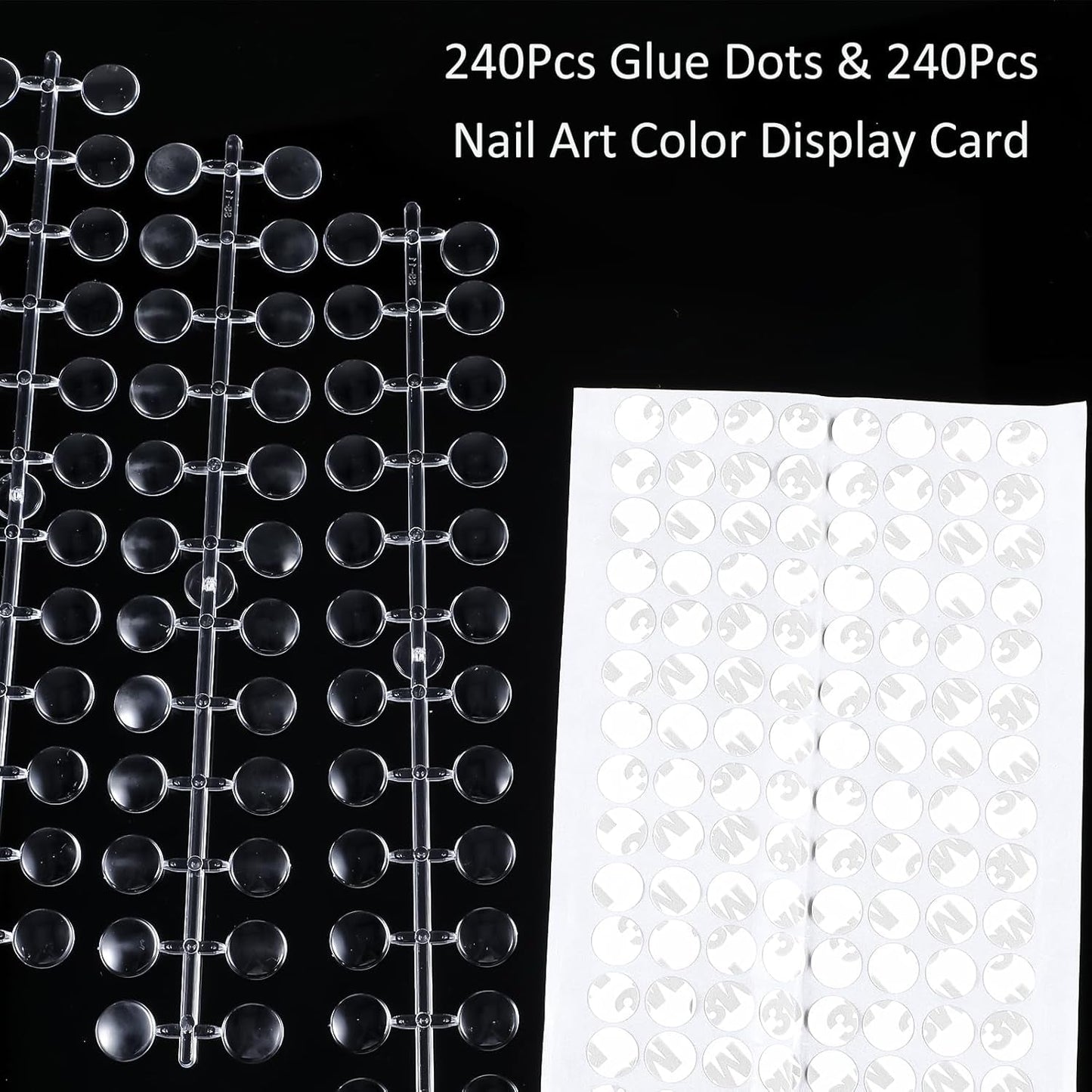 240 Stück Nagel Display Punkt Farbpunkte,Przezroczysty wyświetlacz zdobienia paznokci,Nagellack wyświetla Rund Für Nagelstudio Und Anfänger,Zdjęcia paznokci DIY Nagelstudios