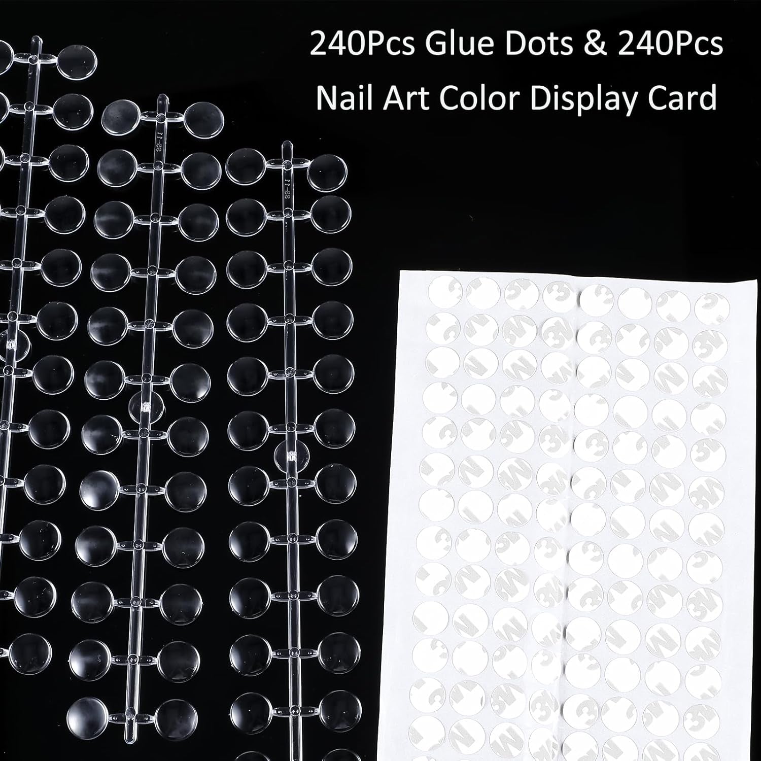 240 Stück Nagel Display Punkt Farbpunkte,Przezroczysty wyświetlacz zdobienia paznokci,Nagellack wyświetla Rund Für Nagelstudio Und Anfänger,Zdjęcia paznokci DIY Nagelstudios