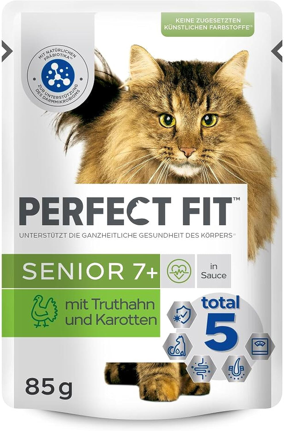 PERFECT FIT™ Senior Cat – saszetki z indykiem i marchewką, 12 x 85 g