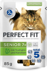 PERFECT FIT™ Senior Cat – saszetki z indykiem i marchewką, 12 x 85 g