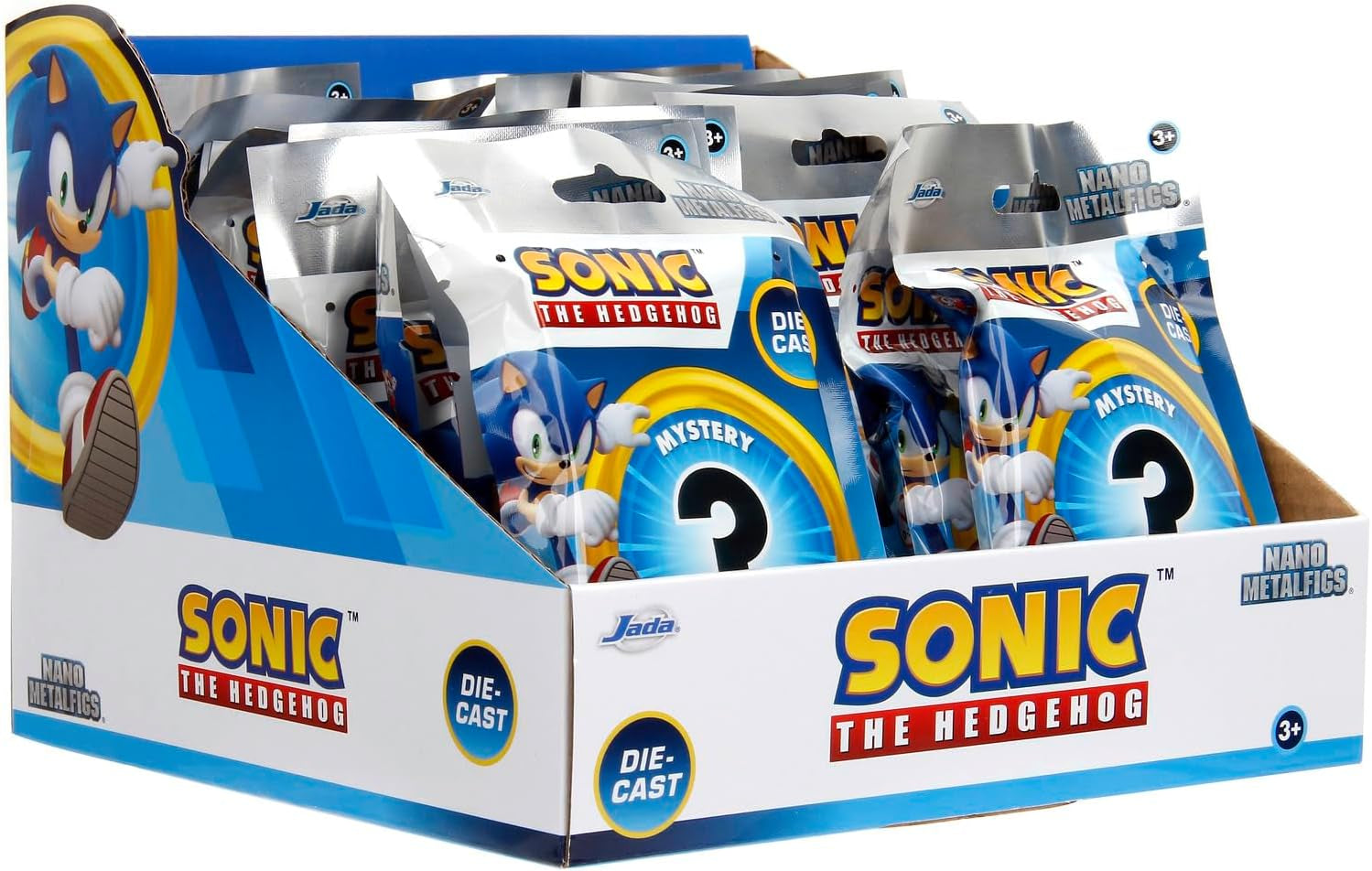 Jada Toys Sonic the Hedgehog Figurka (1X tajemnicza figurka w ślepym opakowaniu) - 1 niespodzianka - figurka kolekcjonerska z 13 figurek Sonic, figurka z nano metalu (około 4 cm) dla dzieci i fanów od 3 lat, figurka Wave 1 Naty Shop