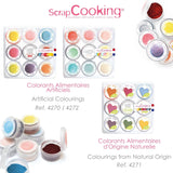 Scrapcooking - Zestaw 9 pastelowych barwników spożywczych - Niebieski, Żółty, Koralowy, Różowy, Turkusowy, Limonkowy Zielony, Biały, Aqua Zielony, Pudrowy Róż - Jadalny proszek barwiący do ciast, babeczek, makaroników - 4272