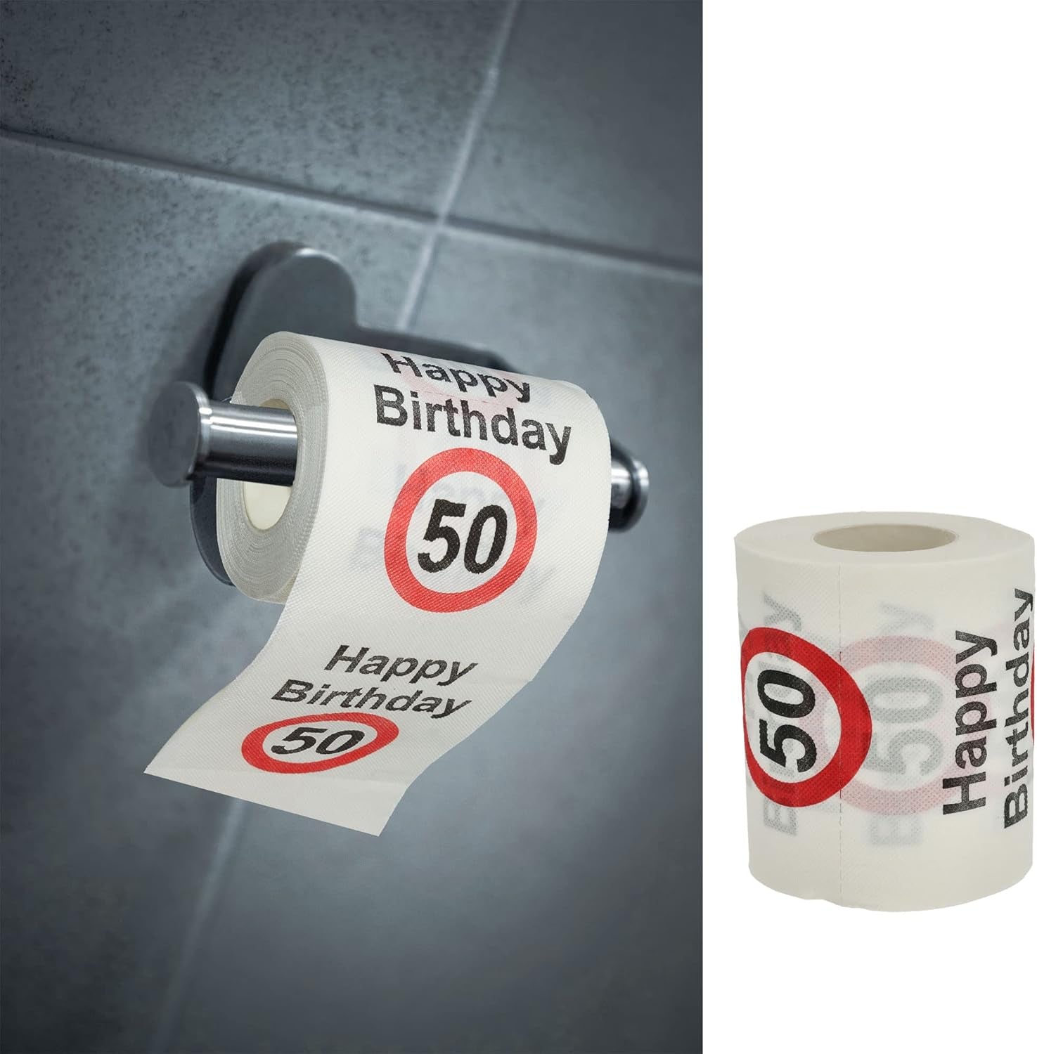 Zestaw 4 papierów toaletowych „Wszystkiego najlepszego z okazji 40. urodzin” │40. urodziny 24 metry 2-tkaniny 180Gr/m2 │ Papier toaletowy z motywem papieru toaletowego (4 X papier toaletowy 40)