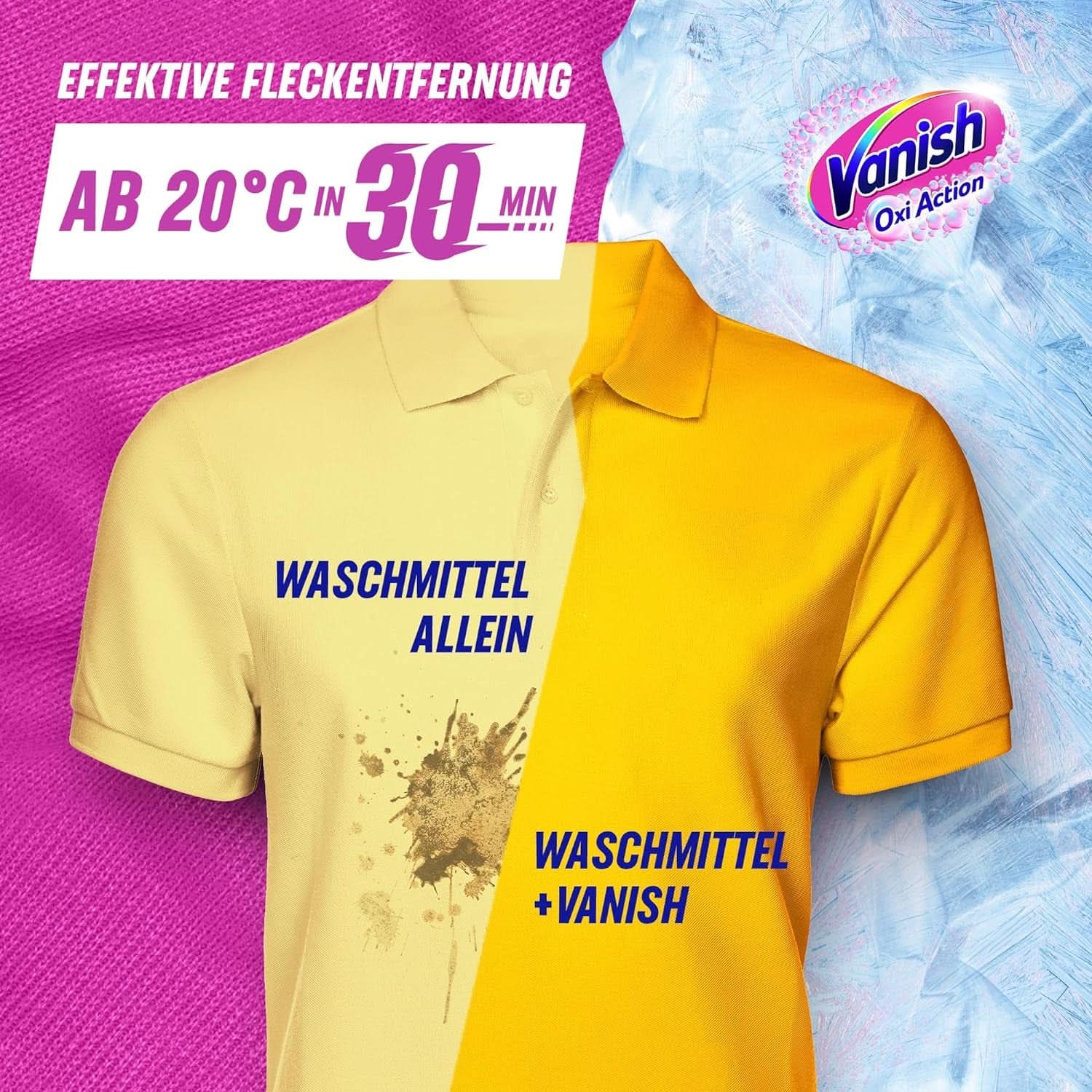 Vanish Oxi Action Powder Pink - 1.125 Kg - bezchlorowy proszek do usuwania plam i ulepszania prania - do prania kolorowego Proszki do prania Naty Shop