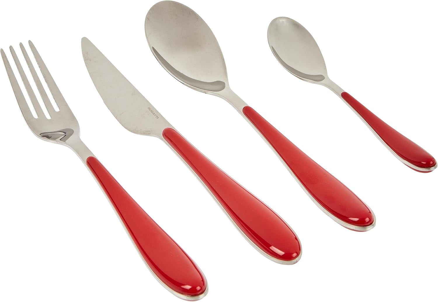 Zestaw sztućców Bugatti Gioia, 24 sztuki, czerwony Kitchen Naty Shop