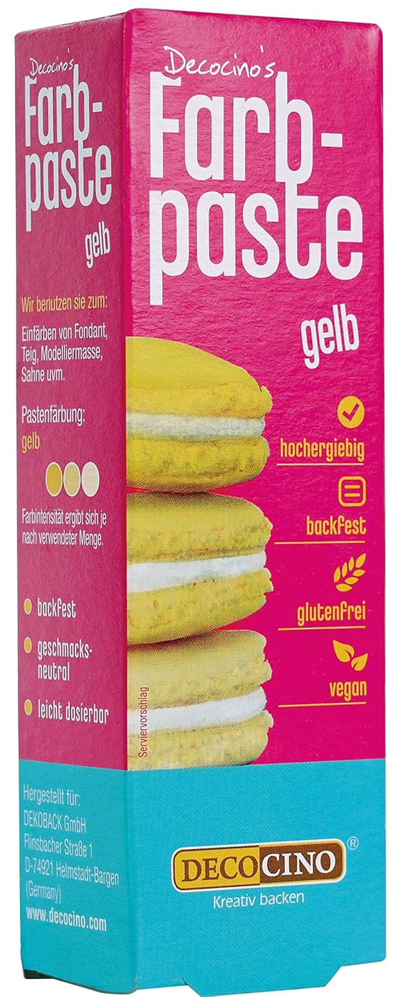 DECOCINO różowa pasta koloryzująca - 20 g - Barwnik spożywczy, idealny do barwienia ciast, kremów i kremów - Nie zawiera azowych kwasów tłuszczowych i glutenu