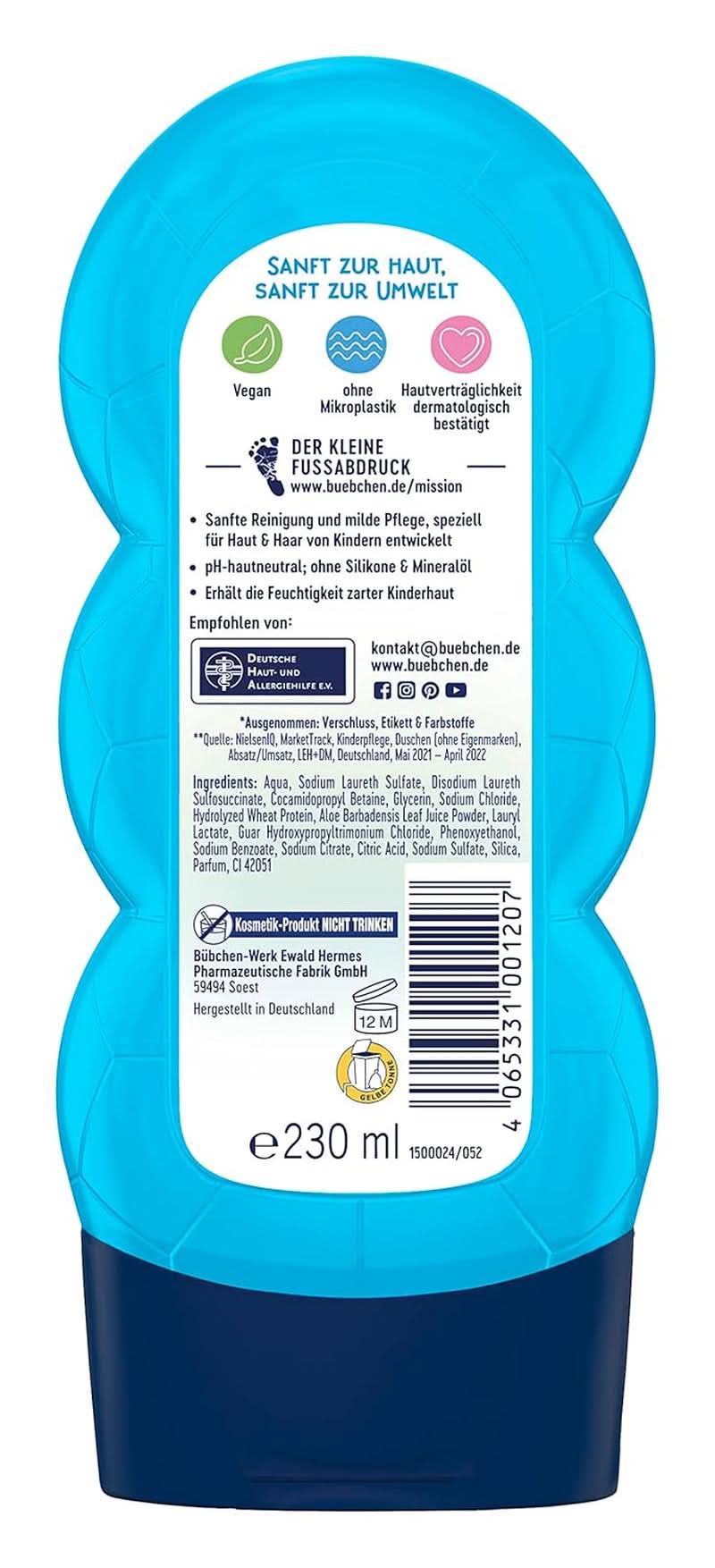 Bübchen Sportsfriend 2w1, Szampon i żel pod prysznic, 230 ml Prysznic i kąpiel Naty Shop