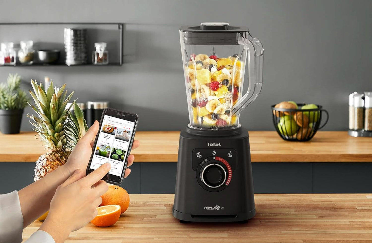 Mikser stojący Tefal Perfectmix+, 3 programy automatyczne, Powelix-Klingentechnologie, system chłodzenia powietrzem, pojemność 2 l, Tritan-Behälter, Inkl. Spatel, Schwarz, BL88A831 Kuchnia Naty Shop