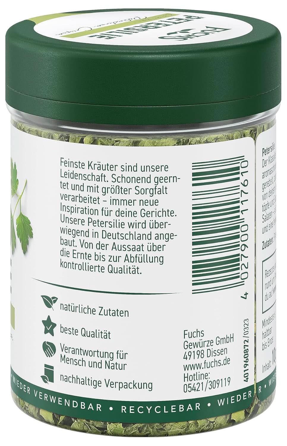 Fuchs - Pietruszka Nacierana - Ziołowy aromat do dań jajecznych, warzyw i sałatek - 10 gramów Przyprawy Naty Shop