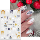 JMEOWIO Nagelsticker Weihnachten 10 Blatt Nail Art Naklejka Selbstklebend Nagelaufkleber Glitter Schneeflocke Xmas Winter Urlaub Gold Dekoration Nageldesign Zubehör