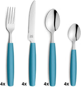 Beckmann & Rommerskirchen 2515 VALOA Zestaw Besteck dla 4 osób | 16-Teilig | olej | Spülmaschinenfest | Hochglanzpoliert | Essbesteck: 4X Messer, Gabel, Esslöffel, Kaffeelöffel Kitchen Naty Shop