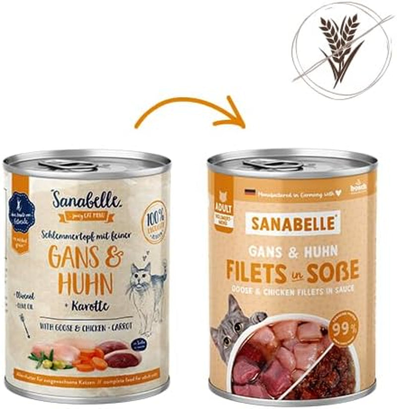 Sanabelle Gourmet Karma mokra w garnku z gęsią i kurczakiem | 6x380g | 2,28 kg