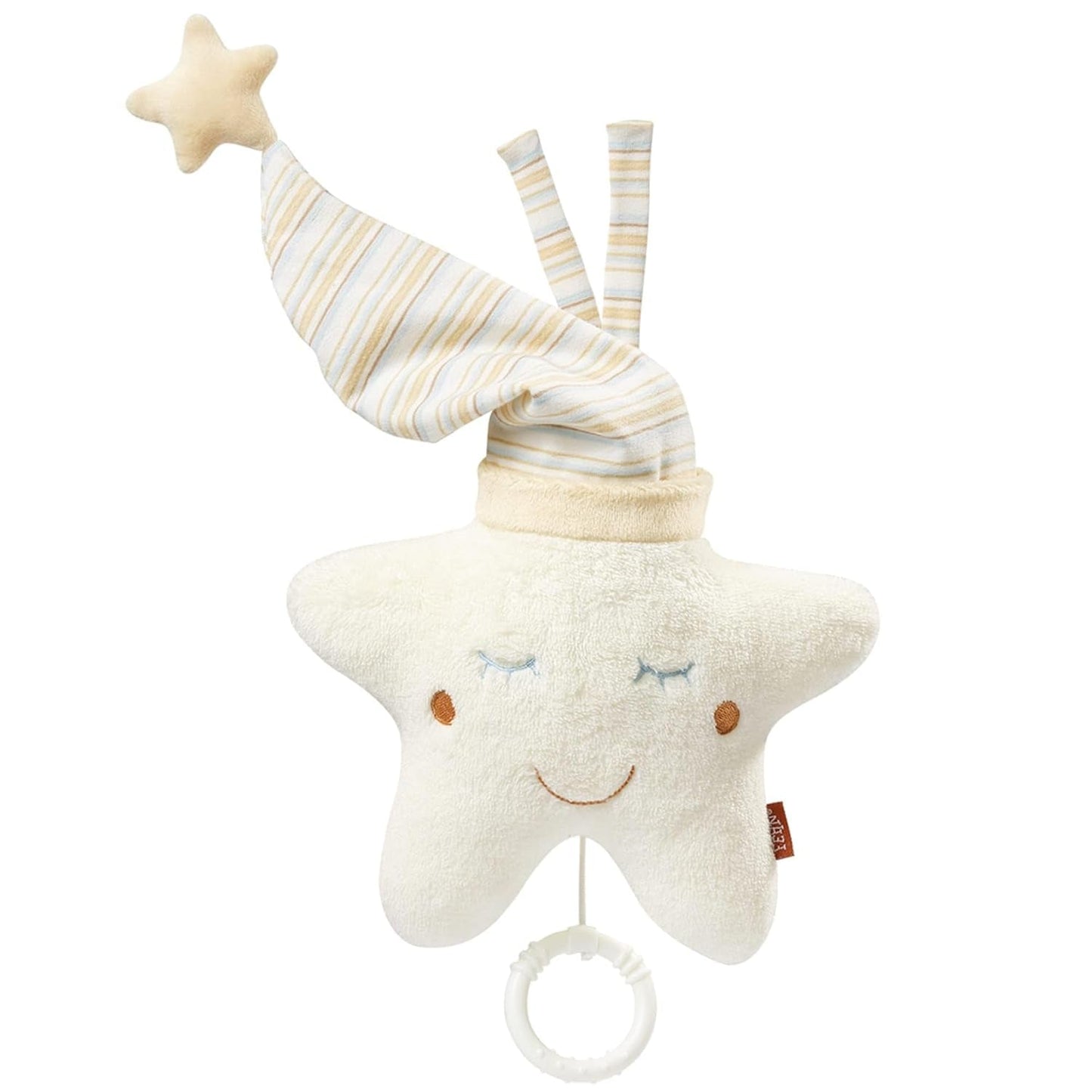 Pozytywka Fehn Baby Sleep Assist Star - pozytywka ze zdejmowanym mechanizmem muzycznym do zawieszenia - piosenka ułatwiająca zasypianie „Weißt du wieviel Sternlein stehen” - zabawka dla niemowląt i dzieci od 0. miesiąca Jucarii Bebe Naty Shop Steaua