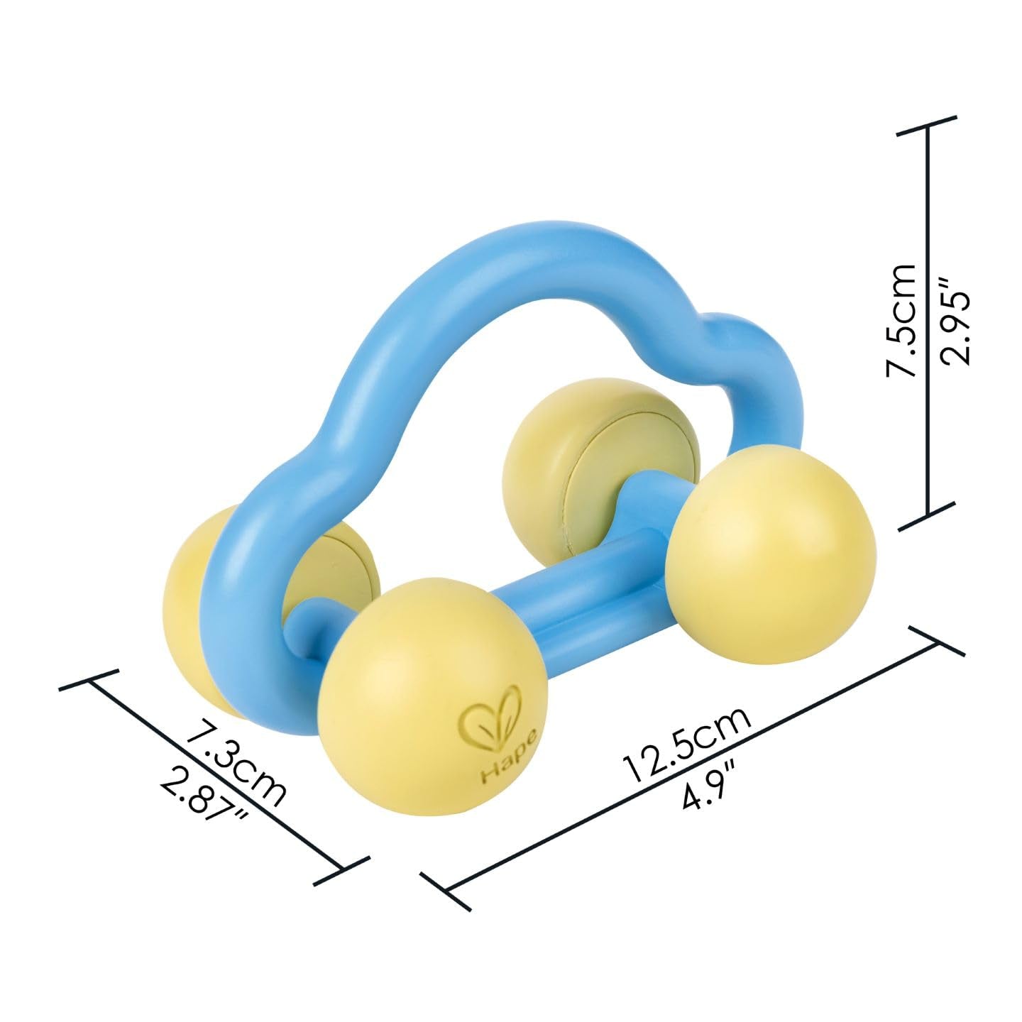 Hape Roll & Grzechotka Autko, zabawka dla dziecka Bebe Naty Shop Toys
