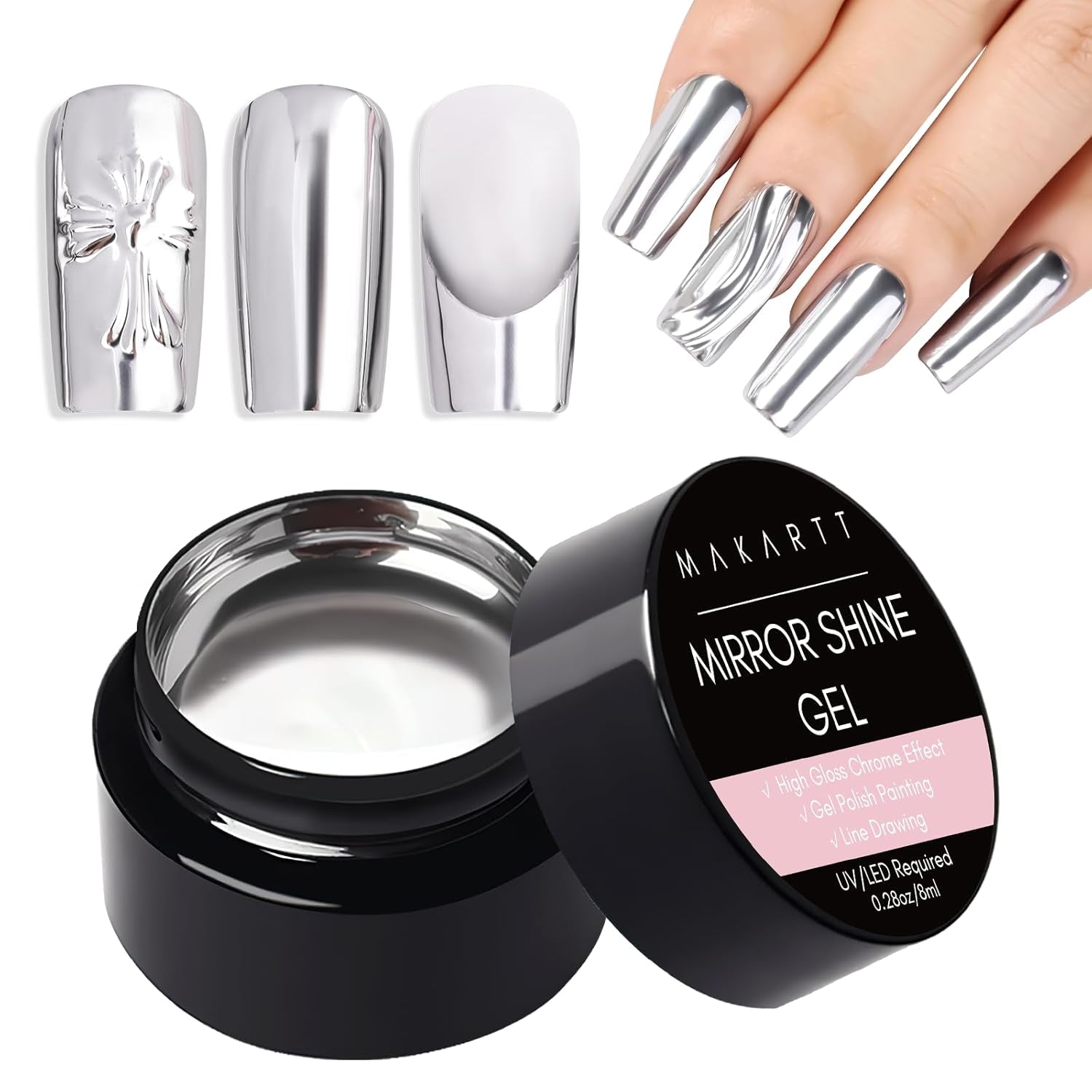 Makartt 3D Nail Art Gel - Żel do klejenia kryształków górskich 15G do breloczków do paznokci, Wielofunkcyjny żel do rzeźbienia paznokci do samodzielnego projektowania paznokci, Rzeźba paznokci Modelowanie paznokci w domu (przezroczysty)