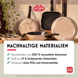 Patelnia Ledro 24 cm, aluminiowa, nadaje się do indukcji, nieprzywierająca powłoka ceramiczna, Thermopoint, Made in Italy, beżowa Garnki i patelnie Naty Shop