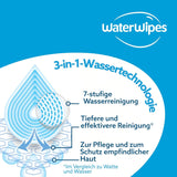 Chusteczki nawilżane WaterWipes Sensitive+ On The Go, 100 chusteczek (10 szt.), 3 w 1 czyści, pielęgnuje, chroni, 99,9% wody, chusteczki bezzapachowe