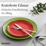 MIAMIO - Zestaw 6 talerzy / talerzy obiadowych z kamionki ceramicznej - Kolekcja Le Papillon (kolorowe, małe talerze (6x))