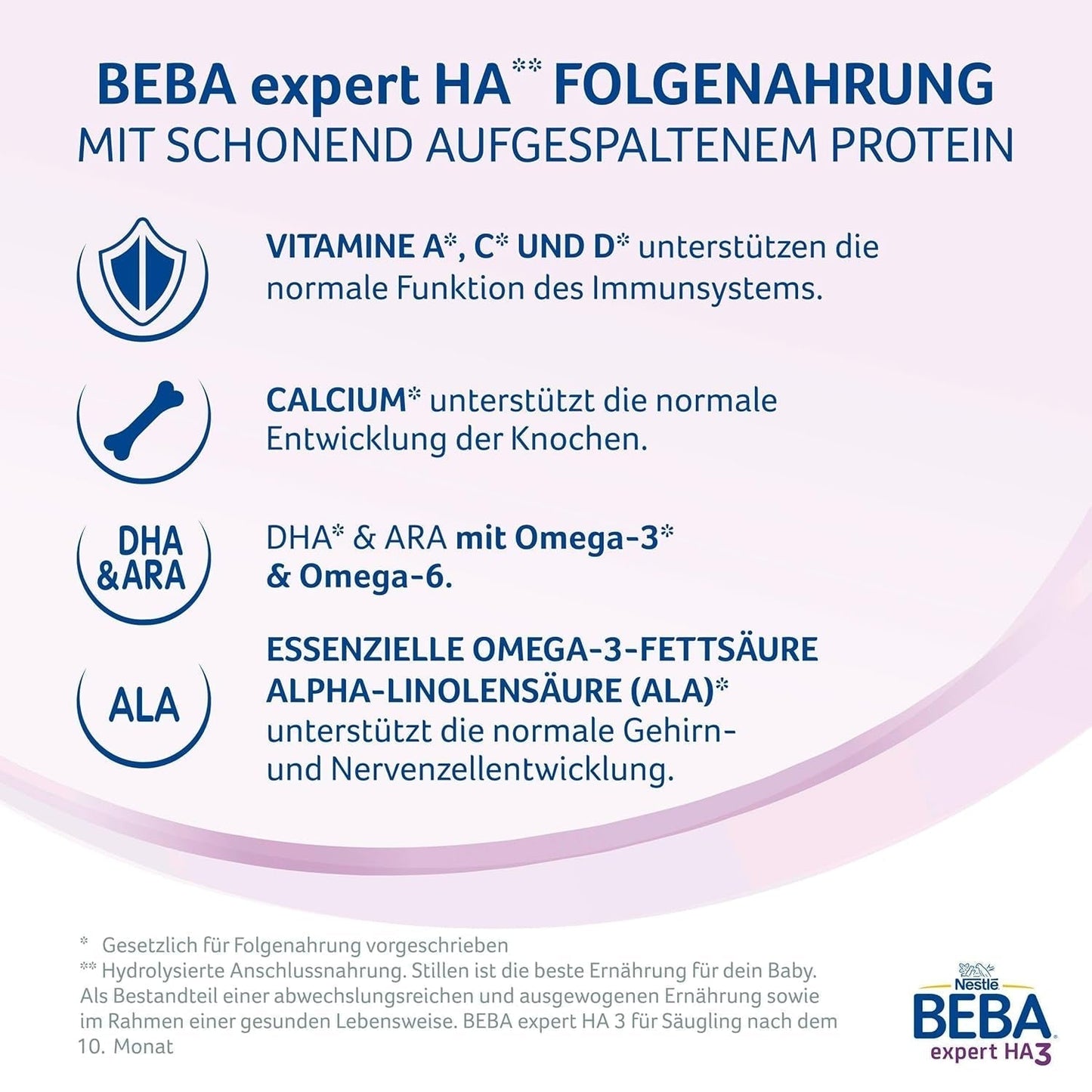 BEBA Expert HA 2 Mleko następne po 6 miesiącu, żywność dla dzieci z hydrolizatem białka, tylko laktoza, bez oleju palmowego, opakowanie 6 szt. (6 x 550 g) Naty Shop