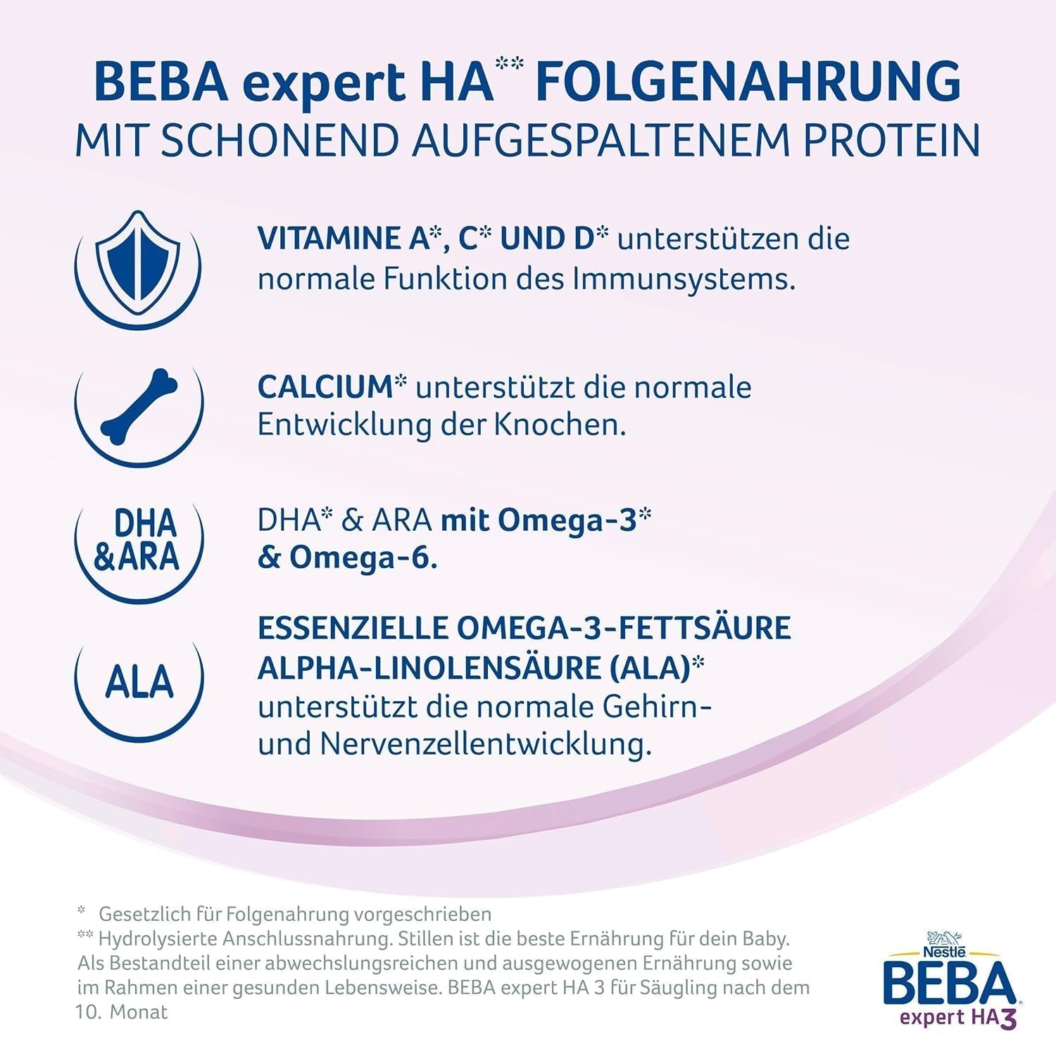 BEBA Expert HA 2 Mleko następne po 6 miesiącu, żywność dla dzieci z hydrolizatem białka, tylko laktoza, bez oleju palmowego, opakowanie 6 szt. (6 x 550 g) Naty Shop