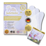 Millis Zaubertücher bei Windedermatitis Baby, Bekannt aus „Die Höhle der Löwen”, 25 Tücher (1 x 25er) z Aloe Vera, Mandelöl i Q10 - Pflegt, Schützt i dient als Wundschutz bei gereizter Haut