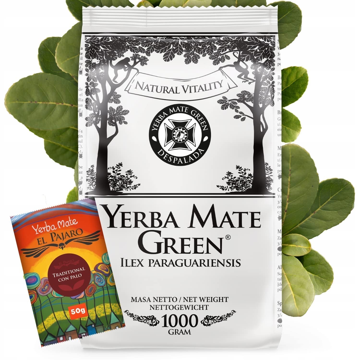 Yerba Brazil Despalada 1 kg ● Herbata mate suszona na powietrzu z liści mate ● Naturalna mate z Paragwaju 50 g ● Naturalny aromat herbaty mate ● Herbata yerba mate bez dodatków ● Herbata mate luzem