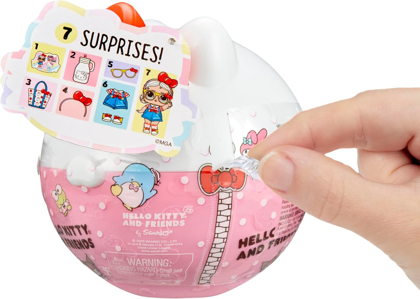 L.O.L. Niespodzianka! Uwielbia Hello Kitty i przyjaciół - 1 lalka z 7 niespodziankami, losowy wybór, 8 zabawek do zebrania, prezent dla dzieci w wieku 4+, różowe lalki Naty Shop
