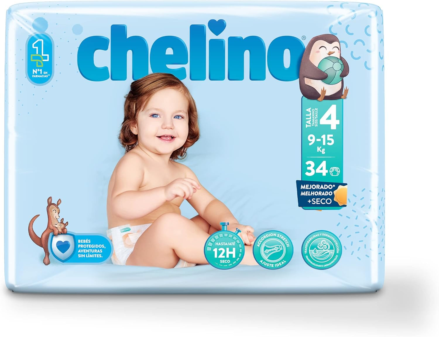 Pieluszki dziecięce Fashion & Love rozmiar 4 (9-15 kg), 34 sztuki