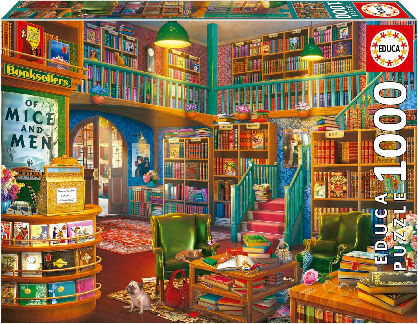 Educa - Puzzle 1000 elementów dla dorosłych | Biblioteka. Wymiary: 68 X 48 cm. Zawiera klej do puzzli Fixpuzzle. Przez 14 lat (19925) Puzzle Naty Shop Domyślny tytuł