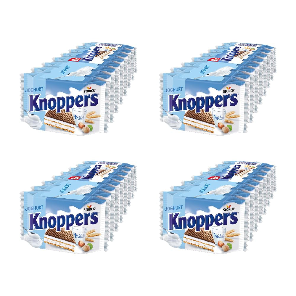 Jogurt – 4 x 200 g – Plasterki wafla nadziewane kremem jogurtowo-nugatowym, orzechami laskowymi i kakao