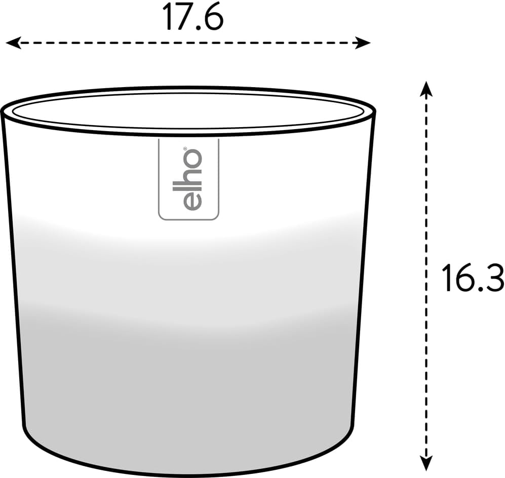 Okrągła doniczka elho Color Gradient 18cm - Doniczki do wnętrz - 100% plastiku pochodzącego z recyklingu - Ø 18,2 x wys. 16,8 - Beżowy/beżowy piaskowiec