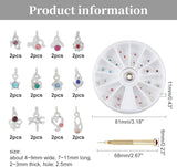 OLYCRAFT 24 szt. Nagelschmuck Ringe Dangle Nail Art Zubehör Mit Nagelpiercing Tool Nagelbohrer Manueller Bohrer Aus Legierung Für Tips, Acryl, Gele and Dekorationen