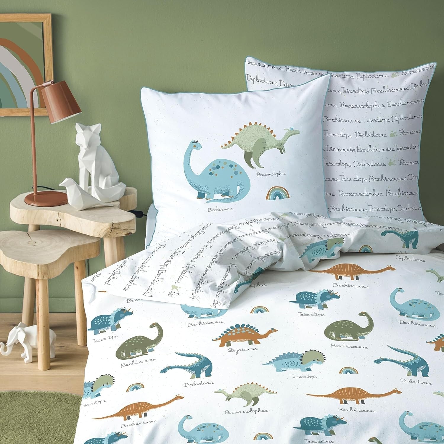 Pościel dziecięca, lis, sowa i zwierzęta leśne, 100% bawełna Pościel - dziecięca Naty Shop Dinozaury