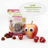 FRECHE FREUNDE Organiczne galaretki owocowe, lizaki jabłkowe, malinowe i ryżowe, słodka owocowa przekąska dla dzieci, bezglutenowe, wegańskie, opakowanie 20 szt. (20 x 30g)