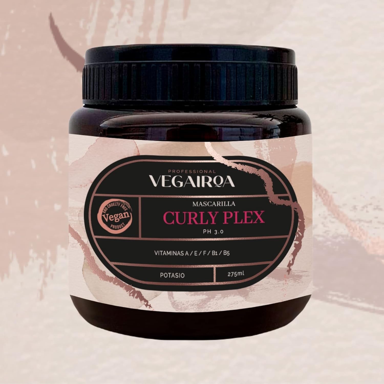 VEGAIROA - Curly Plex Mask - Maska dla podkreślonych loków bez puszenia - Głęboko nawilżająca pielęgnacja - Do włosów kręconych i falowanych - Profesjonalny wegański produkt fryzjerski - Maska do włosów Naty Shop 300ml
