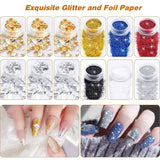 Zestaw MELLIEX 45 Stück Nail Art Dekoration Zubehör, Nägel Pinsel Strasssteine ​​​​Glitzer Goldfolie Nageldesign Dotted Pen Streifenband Für Nagelkunst Zestaw do manicure