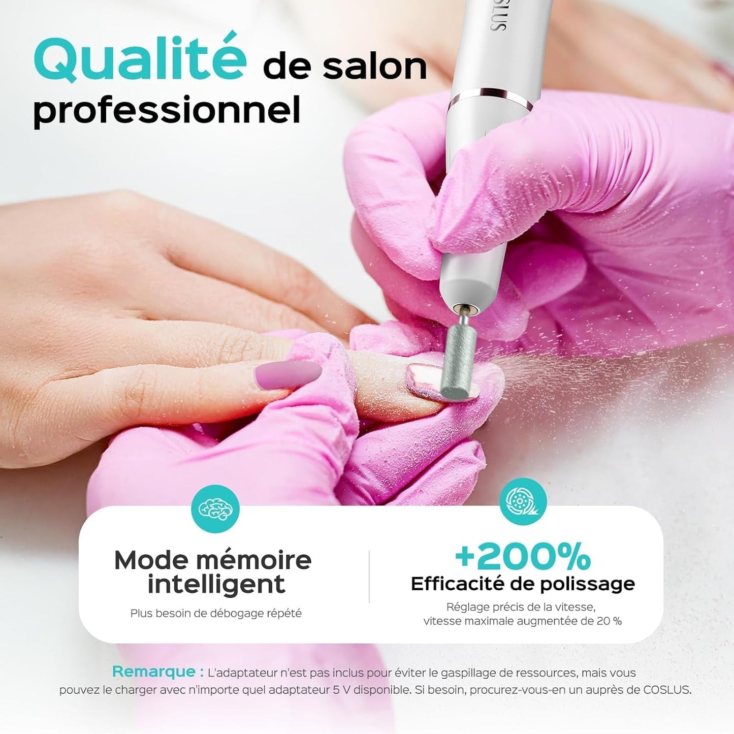 COSLUS Nagelfräser Kabellos Tragbar Für Gelnägel: Elektrische Nagelfeile Stufenlos Geschwindigkeitregelung Für Maniküre Pedicüre Und Acrylnägel Plastikowe wiertła do paznokci Für Anfänger & Nagelstudio Zuhause