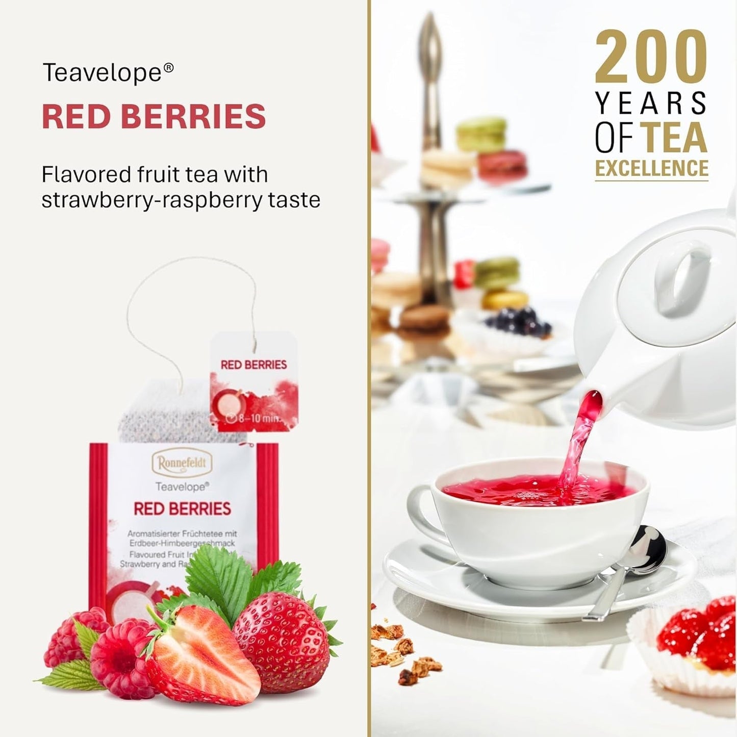 Teavelope „Red Berries” - herbata owocowa o smaku truskawkowo-malinowym, 25 torebek, 62,5 g